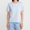 Βαμβακερό t-shirt γυναικείο γαλάζιο - basic καθημερινό look