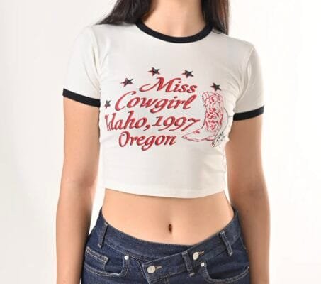 Graphic Crop Tee “Miss Cowgirl” – Idaho Oregon ’97