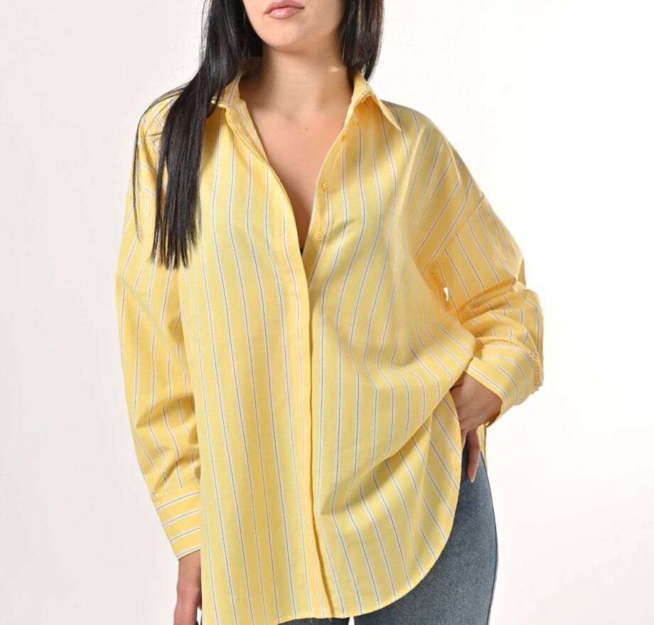 Κίτρινο Ριγέ Πουκάμισο Oversized – Sunny Stripe Shirt